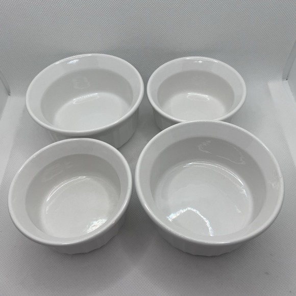 Corningware Other - CorningWare French White Stoneware Ramekin Set 4pc 4 oz & 7 oz Baking Dishes